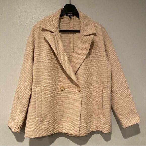 NYDJ Jackets & Blazers - NYDJ Blush Pink Tweed Double Breasted Blazer Size XS